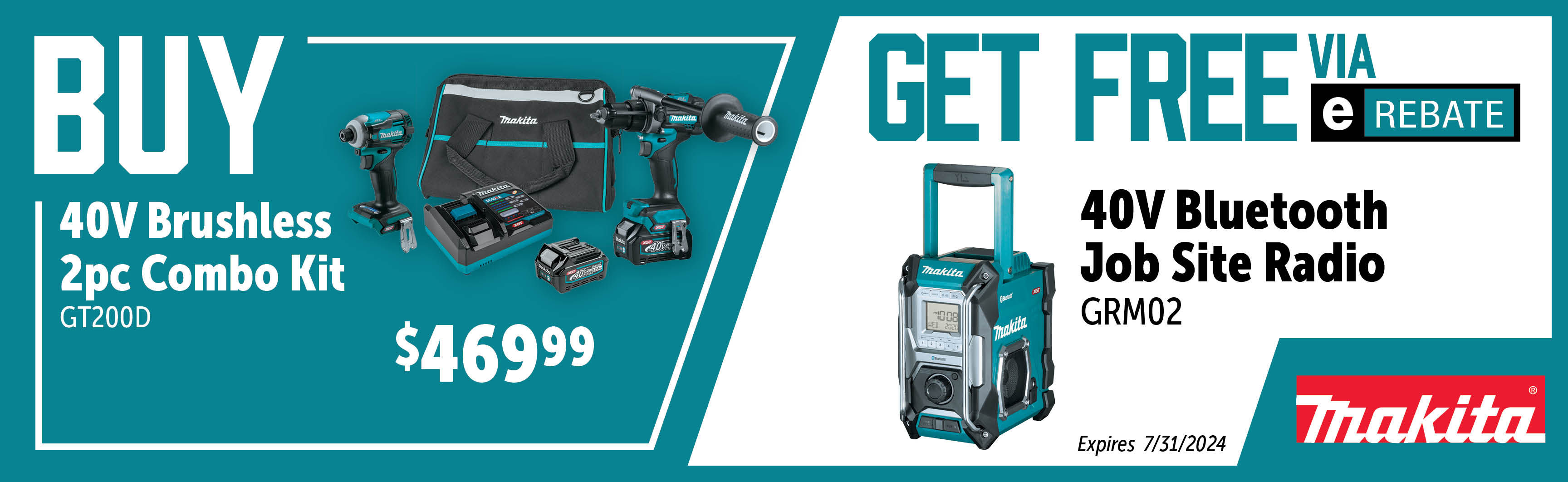 Makita May - July: Buy a GT200D and Get a Free GRM02 Via E-Rebate